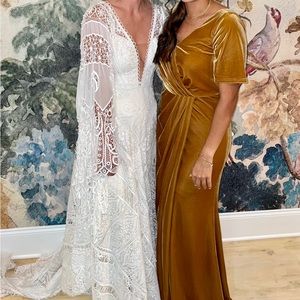 Revelry Giselle Dress - Mustard Yellow